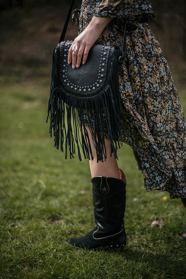Saint Laurent Kate Tassel Bag in Black Suede with Silver  Crystal-Embellishment — UFO No More