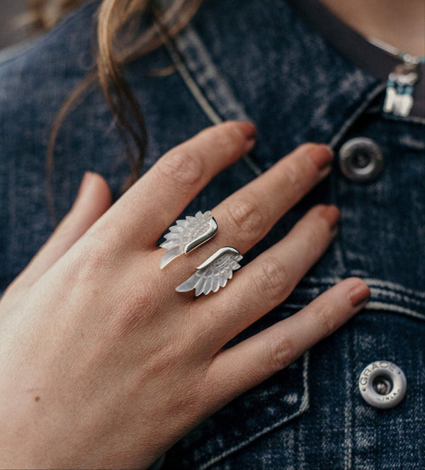 Angel Wing Ring made from shell