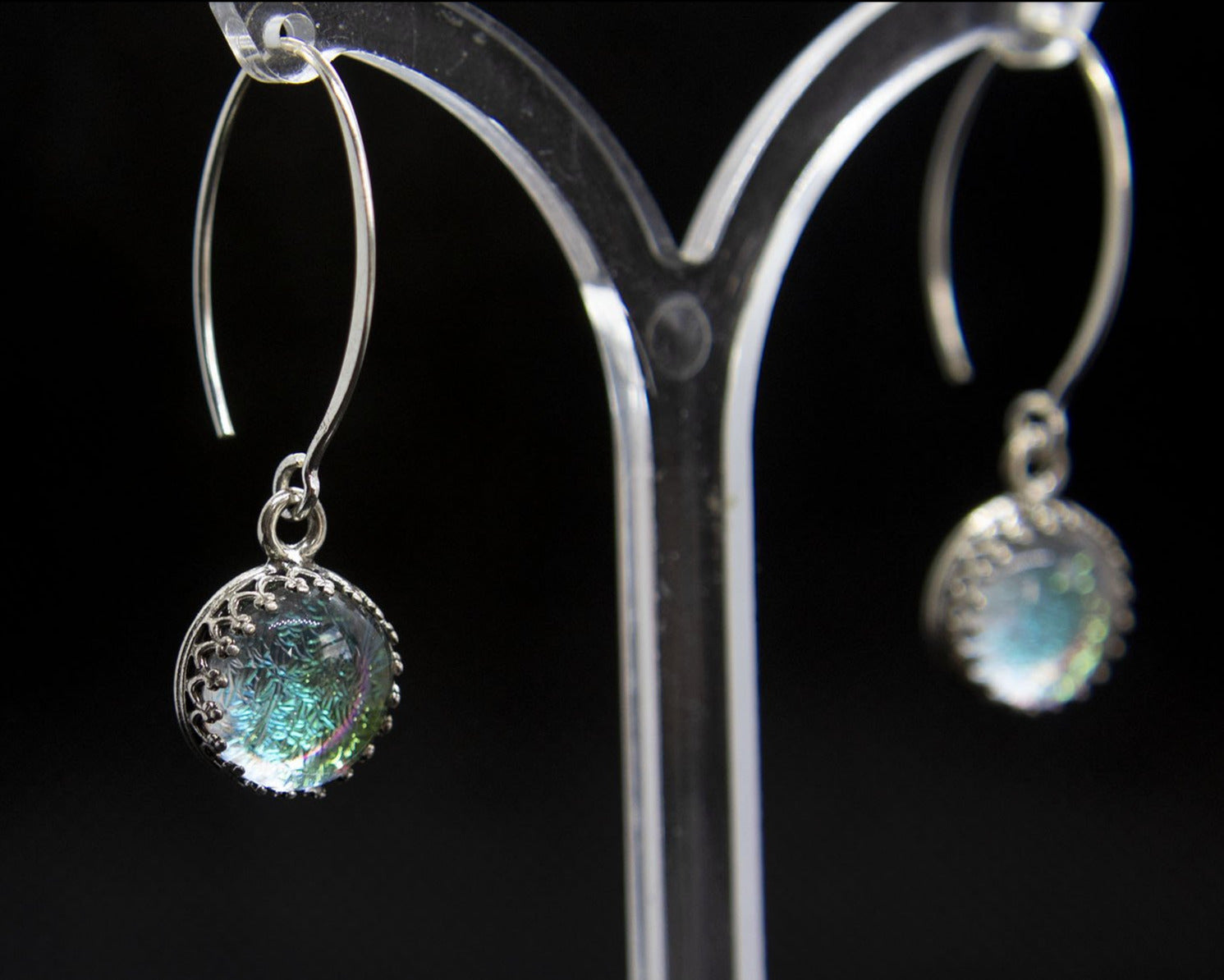 Dichroic Glass Earrings  - Various Colours - Boho Buffalo Accessories