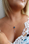 Silver Slim Glass Feather Necklace - Various - Boho Buffalo Accessories