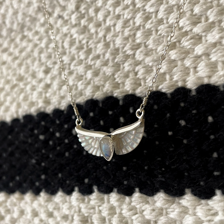 Moonstone Angel Wing Necklace