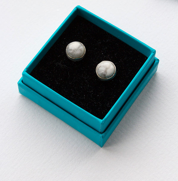 White Howlite Studs - Boho Buffalo Accessories